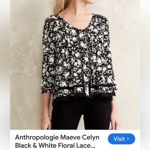 Anthropologie Maeve Celyn Floral Blouse